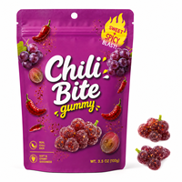 Bonbons piquants à la gomme de raisin et au chili, Halal, vente en gros, produit directement de l'usine, best-seller TikTok