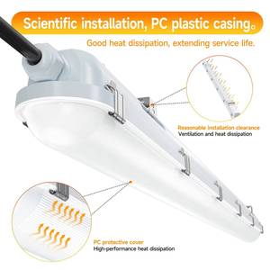 ไฟ LED แถบกันน้ำ 60W, ปรับอุณหภูมิสีได้ 5 ระดับ 3000K-6500K, ไฟกันฝุ่น IP65 สำหรับพื้นที่เปียก, สินค้าในสต็อกในสหรัฐอเมริกา - Product Image 4