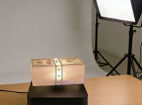 Lampe Dollar à Lévitation Magnétique, Veilleuse LED Flottante avec Billets, Lampe de Chevet, Cadeau Décoratif