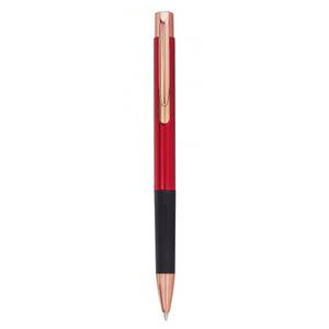Elegante Bolígrafo Promocional Deportivo en Rojo Satinado con Cuerpo de Metal Pulido en Oro Rosa, Ancho de Escritura de 0.7 mm y 1.0 mm, Bolígrafos de Acero con Punta de Bola de Cobre - Product Image 3
