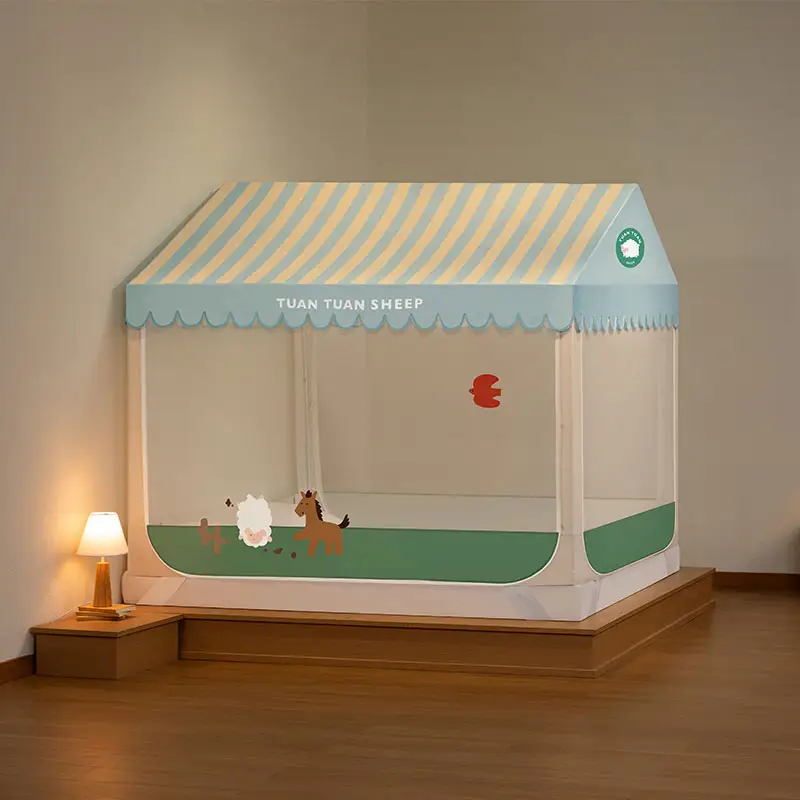 Playhouse de telhado de desenho animado para crianças, barracas de brinquedo para quarto e sala de estar, produtos para bebês, mosquiteiro