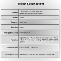 Bouilloire Électrique LANCO en Acier Inoxydable 5L, Maintien au Chaud Automatique, Protection Anti-Ébullition à Sec, Thermo Pot Électrique Numérique