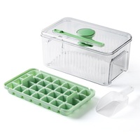 Bac à glaçons multifonctionnel 24 grilles avec système de démoulage à une touche, boîte à glaçons portable