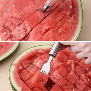Stainless Steel Double Headed Watermelon Slicer Fork <b>Cutter</b> For Easy <b>Fruit</b> Serving Household Use - Product Image 3