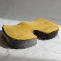 Coussin de siège ergonomique pour chaise de bureau en mousse à mémoire de forme au charbon de bambou, oreiller coccyx en U pour soulager les maux de dos, amovible et lavable