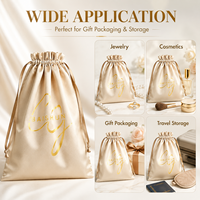 Sac à cheveux en satin personnalisé avec impression de logo, sac à cordon doux pour perruques, emballage cadeau, pochette en satin de soie pour vêtements, haute qualité