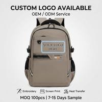 Sac à dos scolaire imperméable en nylon tendance avec compartiment pour ordinateur, sac à livres pour étudiants, sacoche pour ordinateur portable personnalisable avec logo OEM pour lycée et université