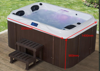 Bain à remous extérieur en acrylique avec téléviseur escamotable, éclairage LED d'ambiance, système de massage par hydrothérapie pour 5 à 6 personnes, relaxation et confort