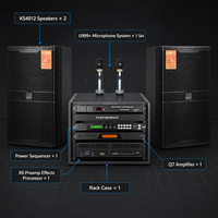 Système de sonorisation KTV NEARSTAR KS4012 avec enceintes Q7, amplificateur X6, processeur U999+ et microphone sur rack