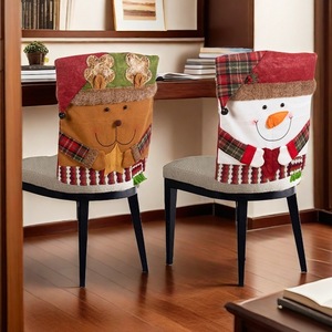 Housses de dossier de chaise artisanales en gros, motifs bonnets de neige et rennes, pour fêtes de Noël et décorations intérieures - Product Image 4