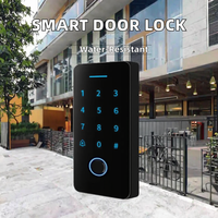 Aplicación Tuya, cerradura de puerta inteligente con huella dactilar, lector de tarjetas IC, teclado impermeable para exteriores, sistema de Control de acceso, pantalla táctil biométrica en la nube