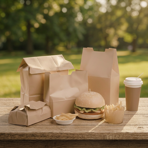 Boîte alimentaire rectangulaire jetable en papier kraft auto-élevable avec logo personnalisé imprimé pour hamburgers, boissons et snacks - Product Image 4