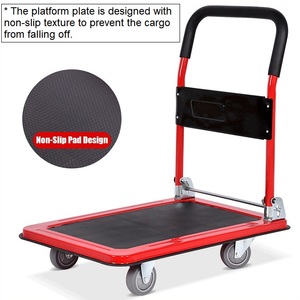 Carro de empuje manual a buen precio plegable 150kg 300kg 500kg plataforma de perfil de acero Carro de carga - Product Image 3