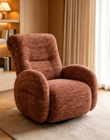 Fauteuil inclinable électrique vintage en chenille VOXHOME avec port USB, éponge haute densité, canapé individuel pour salon