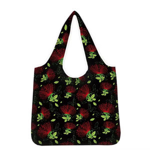 2024 sac fourre-tout durable pour dames tissu Polyester personnalisé réutilisable pliant Shopping <span class=keywords><strong>Hawaii</strong></span> imprimer <span class=keywords><strong>pas</strong></span> <span class=keywords><strong>cher</strong></span> sacs à main en gros - Product Image 5