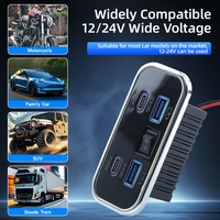 Prise de charge USB personnalisée à charge rapide, étanche, pour bateau, camping-car, bus, 12V 24V, 18W double USB-A, 20W double USB-C avec interrupteur