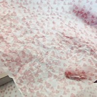 Papier d'emballage en tissu à motif de cœur rose pour la Saint-Valentin avec logo personnalisé, écologique, 50x70cm, emballage cadeau