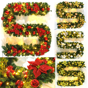Ghirlanda Natalizia in Rattan con Fiori Stabilizzati, Corona Decorativa con Luci, Ornamenti e Addobbi di <span class=keywords><strong>Natale</strong></span> Idea Regalo - Product Image 2