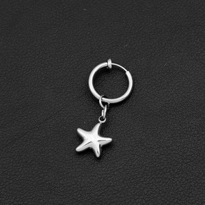 2026 New Simple Niche Design Stainless Steel Star Shaped Drop <b>Earrings</b> Silver Plated Unisex's <b>Earrings</b> Trendy Jewelry Wholesale - Product Image 2