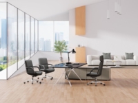 Chaise de bureau de direction, avec design ergonomique, dotée d'une fonction pivotante et d'accoudoirs réglables