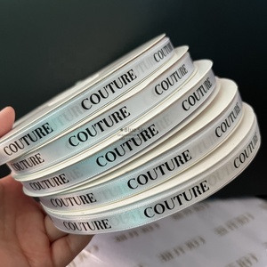 Ruy băng lụa tùy chỉnh chất lượng cao cho bao bì Hộp Quà Tặng-in giấy bạc, Ruy Băng Vàng phẳng, lụa trắng, kích thước tùy chỉnh & logo - Product Image 1