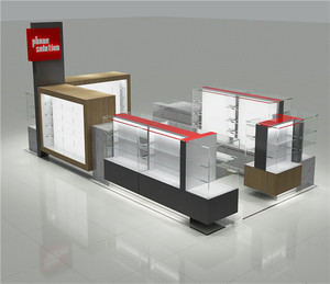 Thiết kế chuyên nghiệp Điện thoại di động kiosk tủ trưng bày với ánh sáng dẫn cho trung tâm mua sắm điện thoại di động cửa hàng hiển thị truy cập đồ nội thất - Product Image 3