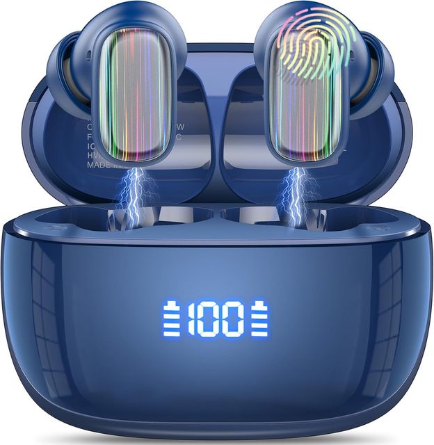 Branded True Wireless In-Ear Earbuds for 5.3 Noise Cancelling Sleep Digital Display Deep Bass Stereo Pro IPX4 Waterproof 20+