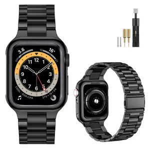 Stok/kustom 316L untuk baja tahan karat tali jam tangan Apple tali jam untuk jam tangan Apple 38/40/41/42/44/45/49mm