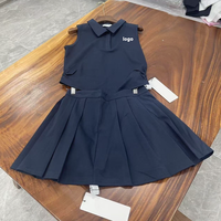 Bestseller Automne Ensemble jupe-culotte élégante en coton uni au-dessus du genou pour femmes de petite taille