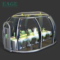 Tente Dôme Modulaire Autoportante en Polycarbonate avec Cadre en Aluminium, Nouveau Design Moderne, Porte Coulissante – Vente Chaude