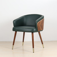 Chaises de salle à manger convertibles en cuir vert de haute qualité, meubles modernes de luxe en bois massif pour appartement, villa, cave à vin