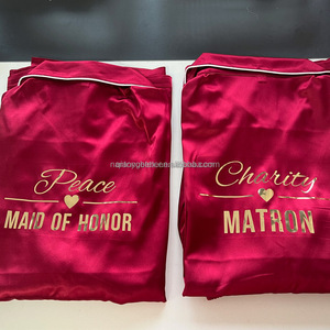 <span class=keywords><strong>Pigiama</strong></span> da Sposa di Lusso <span class=keywords><strong>in</strong></span> <span class=keywords><strong>Raso</strong></span> di Seta Morbido a Maniche Lunghe, Taglie Forti, Tinta Unita, con Elastico <span class=keywords><strong>in</strong></span> Vita - Collezione Hot Sale - Product Image 4