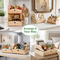 Panier de rangement empilable en bois pour fruits, légumes et pommes de terre – Idéal pour le comptoir de cuisine (vente en gros)