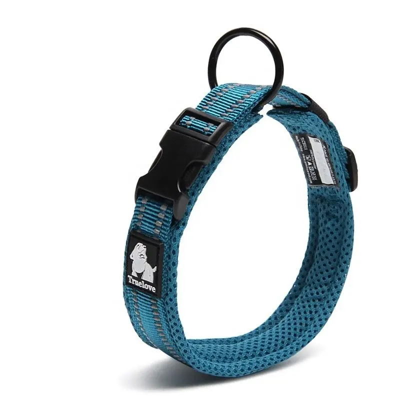 Premium heavy duty soft reflective adjustable nylon webbing padded buckle tactical training custom luxury cat pet dog collar