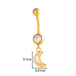 HENGSEN gioielli impermeabili da spiaggia ASTM F136 in titanio <span class=keywords><strong>Piercing</strong></span> <span class=keywords><strong>all</strong></span>'<span class=keywords><strong>ombelico</strong></span> gioielli esterni filettati CZ anelli pendenti per <span class=keywords><strong>ombelico</strong></span> - Product Image 6