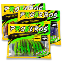 Nouvelles leurres souples flottantes en TPE, 6,8 cm 2,5 g et 7,6 cm 3,5 g, en forme de crevettes et vers, pour la pêche au bar, à la perche et au Black Pit, avec montage Ned Rig