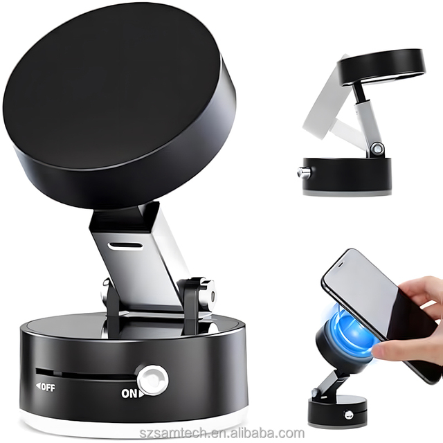 Strong Magnetic Car Phone Holder Foldable Vacuum Suction Cup Phone Mount Double-Sided Cell Phone Holder for Car/Gym/Mirror
