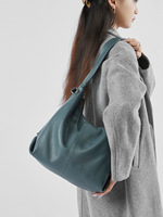 Sac Hobo Grande Capacité en Cuir de Vachette Véritable de Luxe, Sac à Bandoulière Souple en Cuir Véritable pour Femme, Logo Personnalisé, Faible MOQ