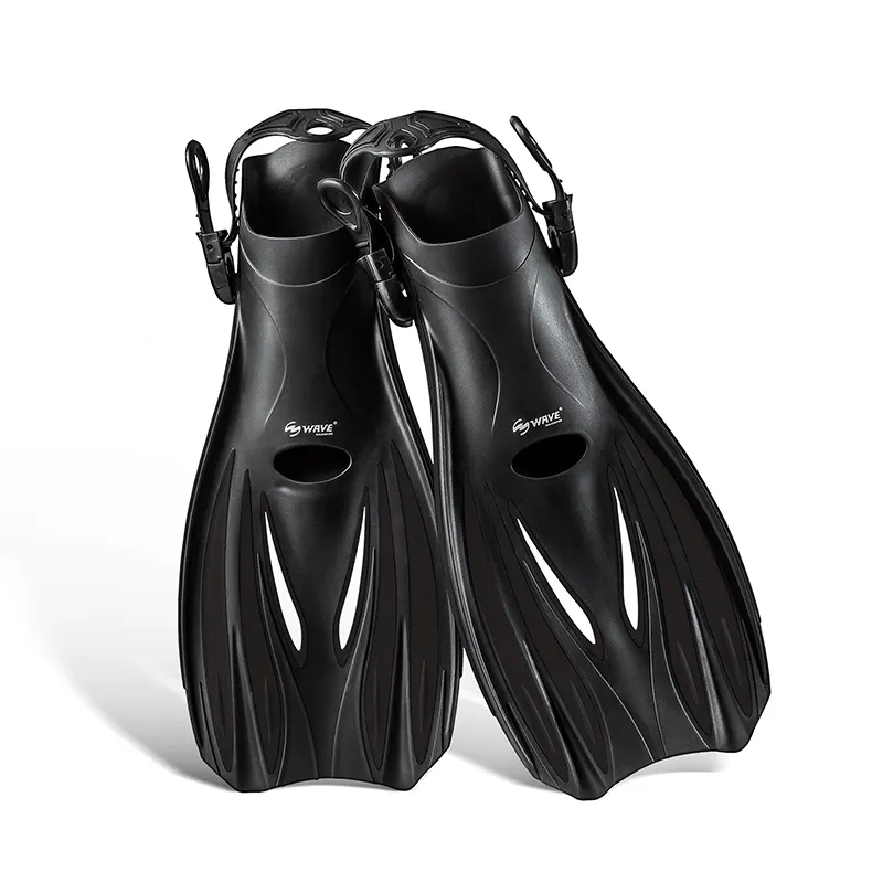 Wave Professional Training Silicone Open Heel Long Fins Rubber Water Sport Scuba Diving for Adults