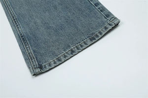 Jeans droits décontractés en denim délavé pour homme, taille élastique, coupe large, collection hiver-printemps, personnalisable (ODM) - Product Image 5