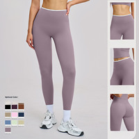 Legging Yoga Wanita Anti Kusut Tanpa Jahitan Bahan Spandex/Nylon, Cepat Kering, Panjang, Untuk Fitness, Lari, dan Olahraga