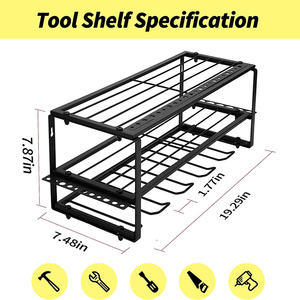 Organisateur d'outils électriques JH-Mech avec <span class=keywords><strong>4</strong></span> crochets Support mural en métal pour outils électriques de garage Support d'affichage pour station de charge de perceuse sans fil - Product Image 2
