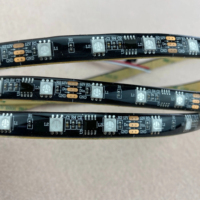 Lampu Komersial DC12V WS2811 Strip LED RGB Addressable PCB Hitam IP65 Tahan Air 5050 60LED/m 14W 2811 Strip LED Fleksibel
