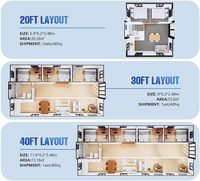 Casa Contenedor Móvil Prefabricada y Expandible, Tamaño Personalizado, Diseño Moderno Portátil, Acero, Sala de Estar y Dormitorio de Lujo, Modular