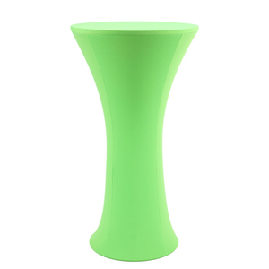 Nappe de table en brocart Spadex extensible élastique blanche ronde en tissu tricoté pour les repas et les fêtes en plein air - Product Image 1