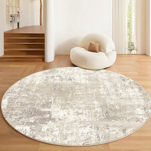 Alfombra Redonda de Lujo, Imitación de Cachemira, Gruesa, con Patrón Abstracto, Estilo Cremoso, para Sala de Estar, Dormitorio, Decoración del Hogar 5-0200 - Product Image 4