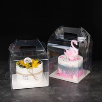 Boîtes de boulangerie transparentes en PET avec poignées, boîtes cadeaux transparentes pour mariage, anniversaire, fête