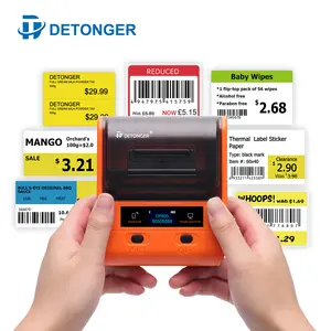 Detonger portable label maker 80mm price sticker warehouse storage shelf label supermarket pharmacy label tag printer