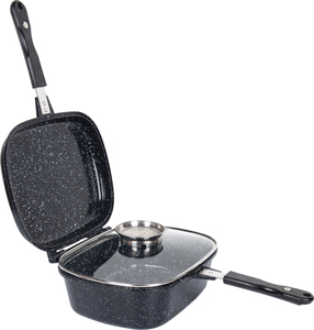 Sartén Antiadherente de Aluminio 3 en 1 de <span class=keywords><strong>Doble</strong></span> Cara con Asas Suaves al Tacto, Freidora Profunda, Ollas y Sartenes de Cocina con Fondo de Inducción - Product Image 4