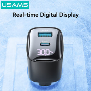 USAMS CC229 nouvel affichage numérique prise ue pd30w GaN charge super rapide <span class=keywords><strong>usb</strong></span> type <span class=keywords><strong>c</strong></span> <span class=keywords><strong>30w</strong></span> <span class=keywords><strong>chargeur</strong></span> de téléphone mural pour iphone huawei - Product Image 3